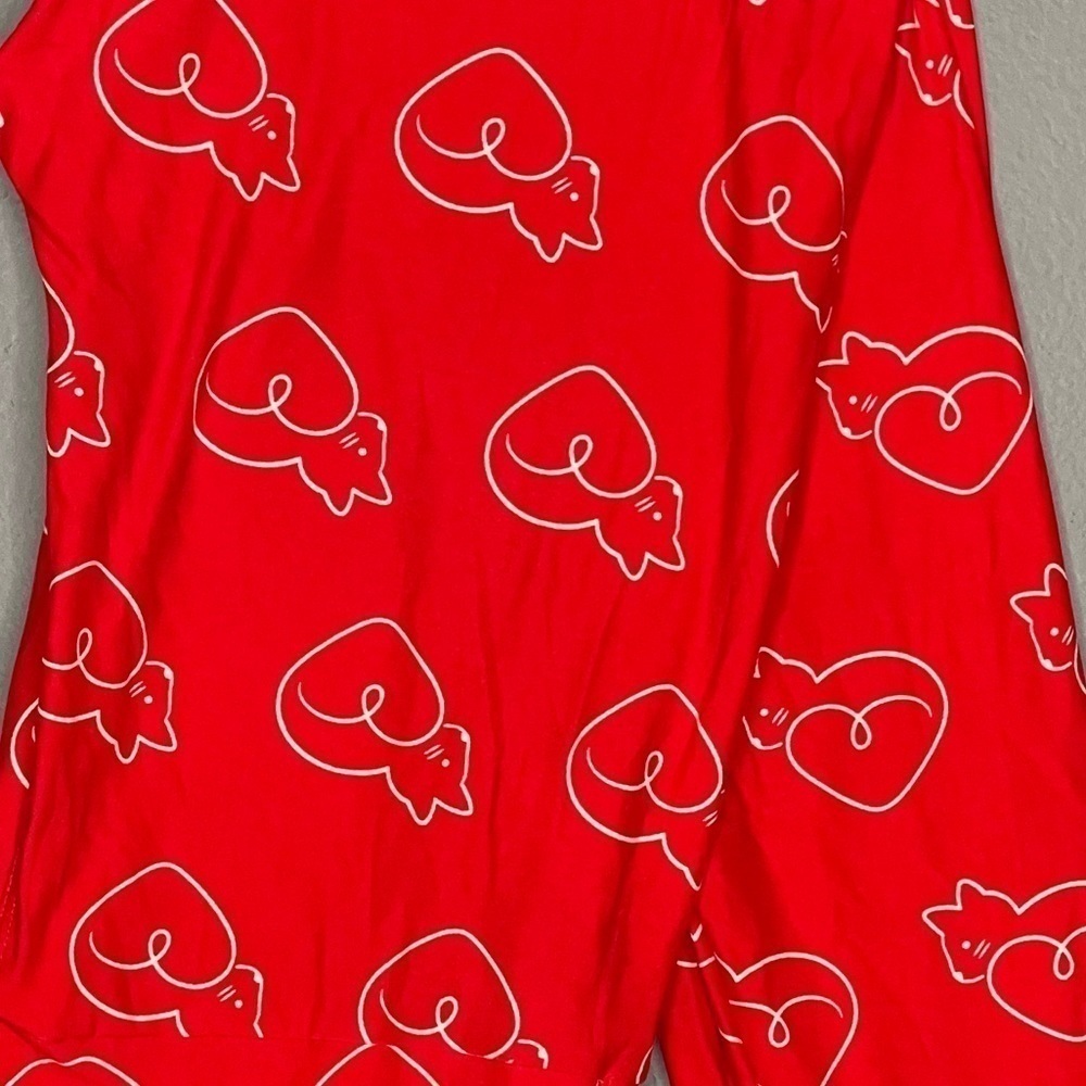 Lularoe red cat heart leggings one size